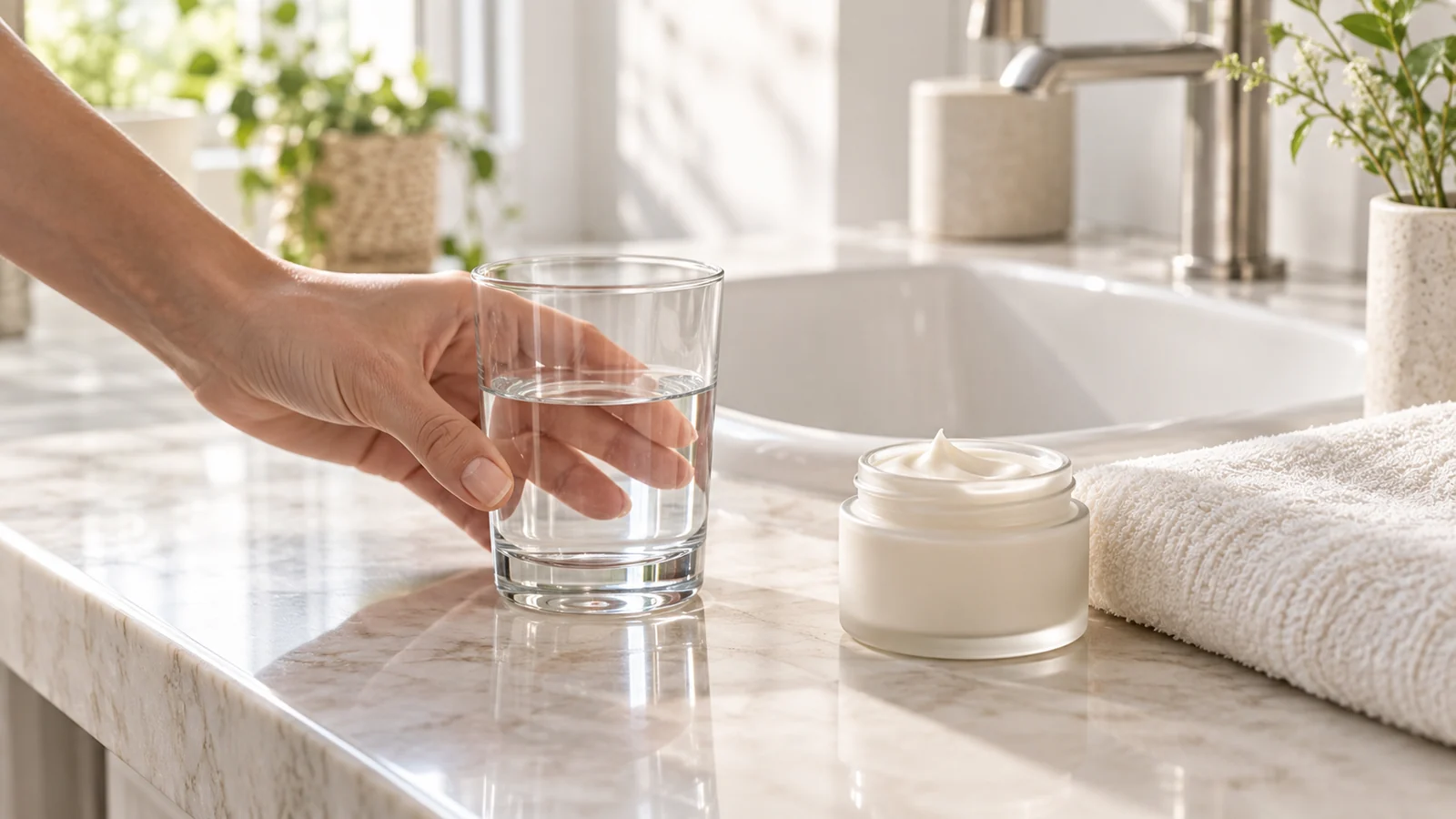 Illustration éditoriale pour Comprendre l’importance de l’hydratation pour la santé de la peau
